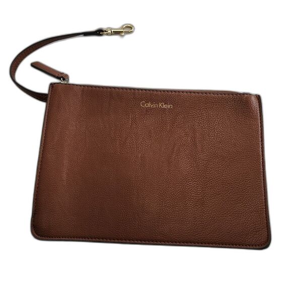Calvin Klein Brown Wristlet Wallet Clutch Bag - Picture 1 of 4